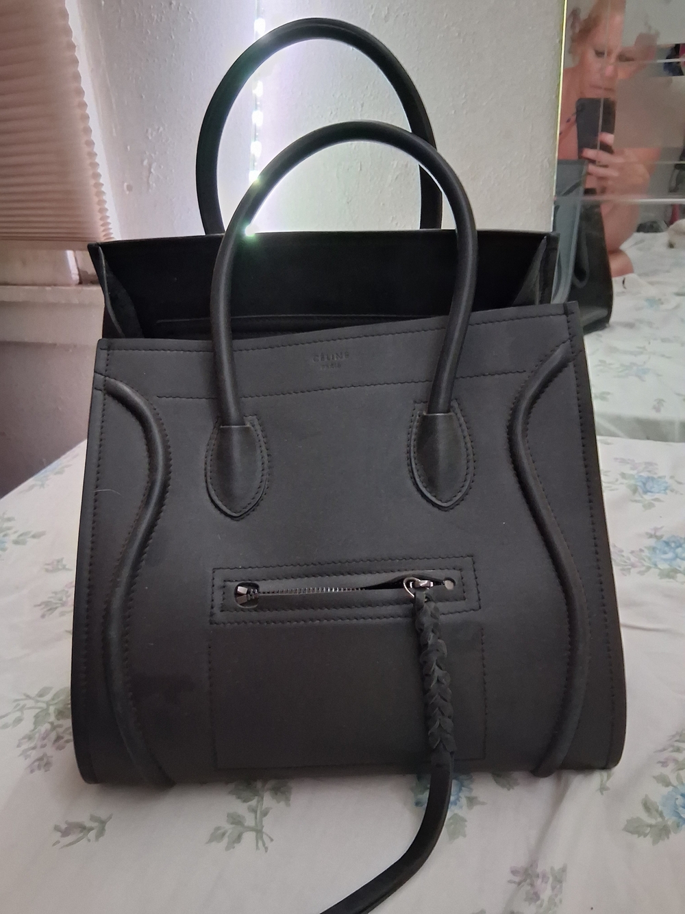 Celine Black Leather Structured Tote